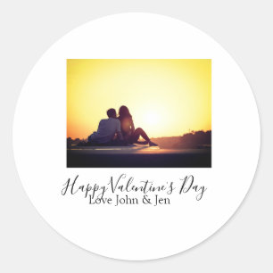 Sticker Rond Joyeuse Saint-Valentin amour ajouter nom photo sim