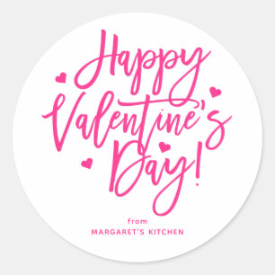 Sticker Rond Joyeuse Saint-Valentin Calligraphie Script