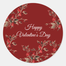Joyeuse Saint-Valentin Florale Élégante Rouge 