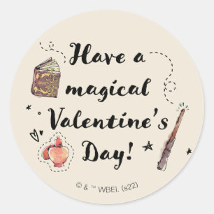 Sticker Rond Joyeuse Saint-Valentin Magique
