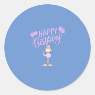 Sticker Rond Joyeuses femmes d'anniversaire conception d'annive