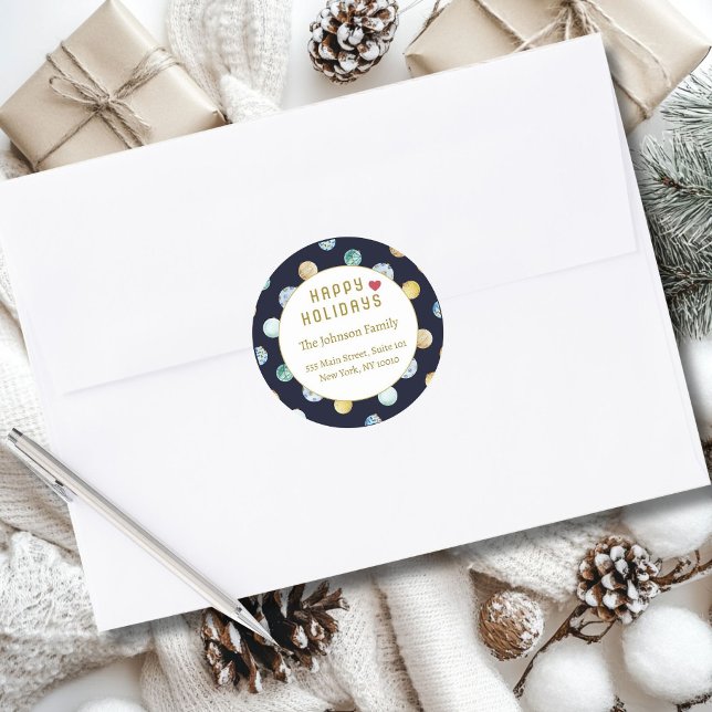 Sticker Rond Joyeuses fêtes ! Adresse de Noël (Créateur téléchargé)