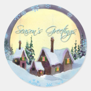 Sticker Rond JOYEUSES FÊTES par SHARON SHARPE