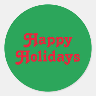 Sticker Rond "Joyeuses fêtes" rouge vert Noël