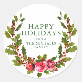 Sticker Rond Joyeuses fêtes | Wreath Festive