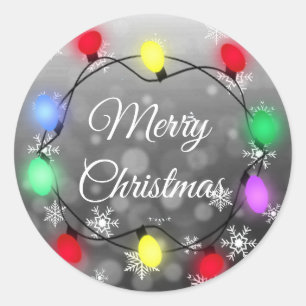 Sticker Rond Joyeuses lumières de Noël