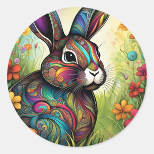 Sticker Rond Joyeuses Pâques