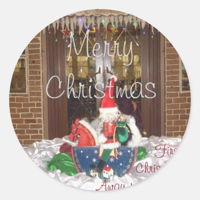 Sticker Rond Joyeuses vacances de Noël loin de la maison Inspir (Devant)