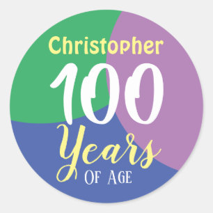 Sticker Rond Joyeux 100e anniversaire