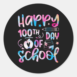 Sticker Rond Joyeux 100E Jour De L'École Enseignant 100 Jours D