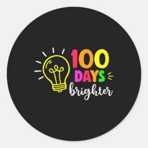 Sticker Rond Joyeux 100ème Jour De L'École 100 Jours Filles Plu
