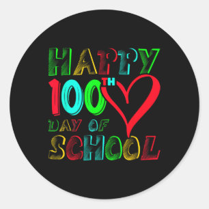Sticker Rond Joyeux 100ème Jour De L'École 100 Jours Mignons Ét