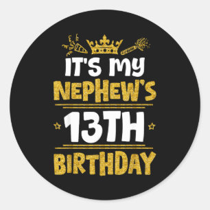 Sticker Rond Joyeux 13e Anniversaire à Mon Neveu 2012 13 Ans