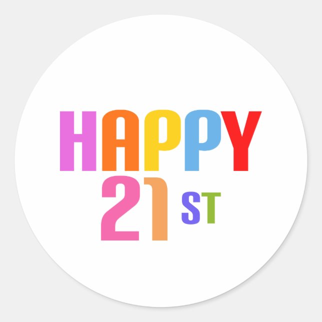 Sticker Rond Joyeux 21ème (Devant)