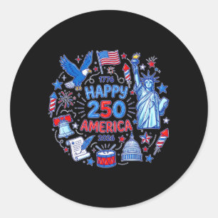 Sticker Rond Joyeux 250e anniversaire d'Amérique 1776-2026