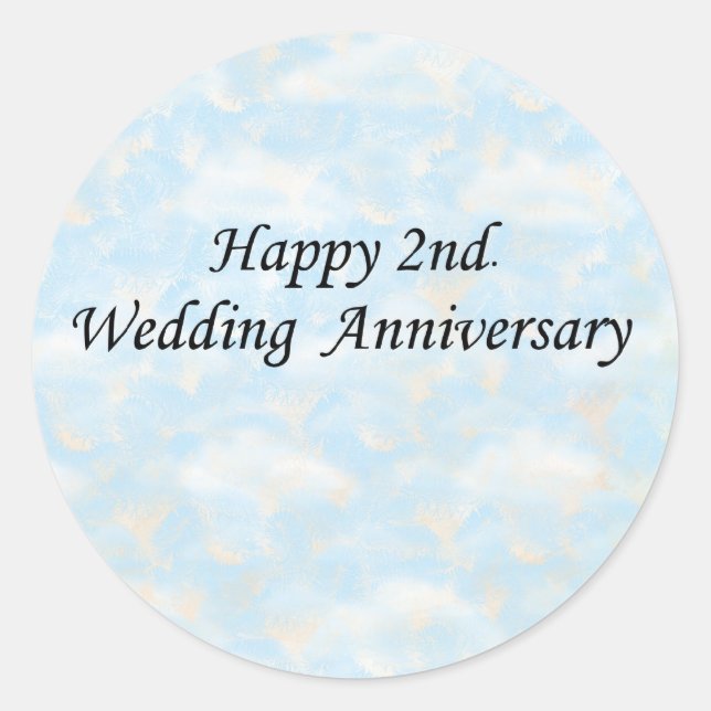 Sticker Rond Joyeux 2e. Anniversaire mariage (Devant)