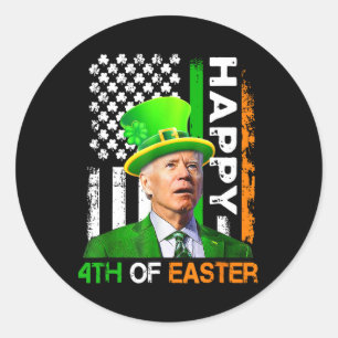 Sticker Rond Joyeux 4ème De Pâques Joe Biden Nous Drapeau Femme