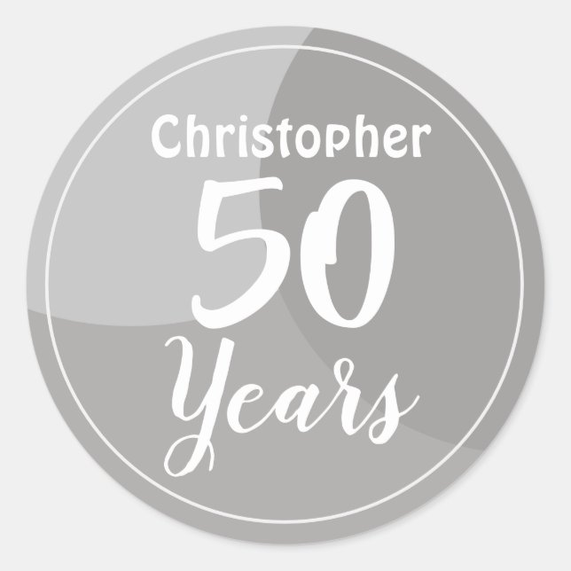 Sticker Rond Joyeux 50e anniversaire (Devant)
