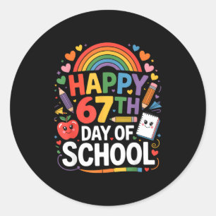 Sticker Rond Joyeux 67e jour d'école Meme 67 jours d'école Ra