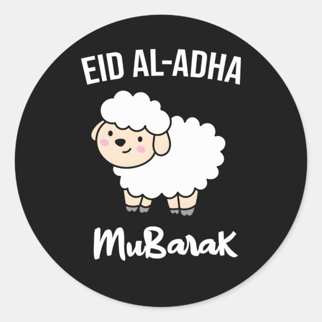 Sticker Rond Joyeux Aïd Al Adha Moubarak Jour Musulman Aïd Shee (Devant)