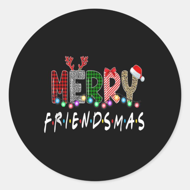 Sticker Rond Joyeux amis Amis Noël Correspondances Noël G (Devant)