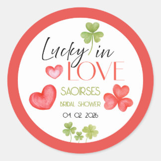 Sticker Rond Joyeux Amour Couverture feuille et cœurs : Baby sh