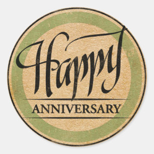 Sticker Rond Joyeux anniversaire