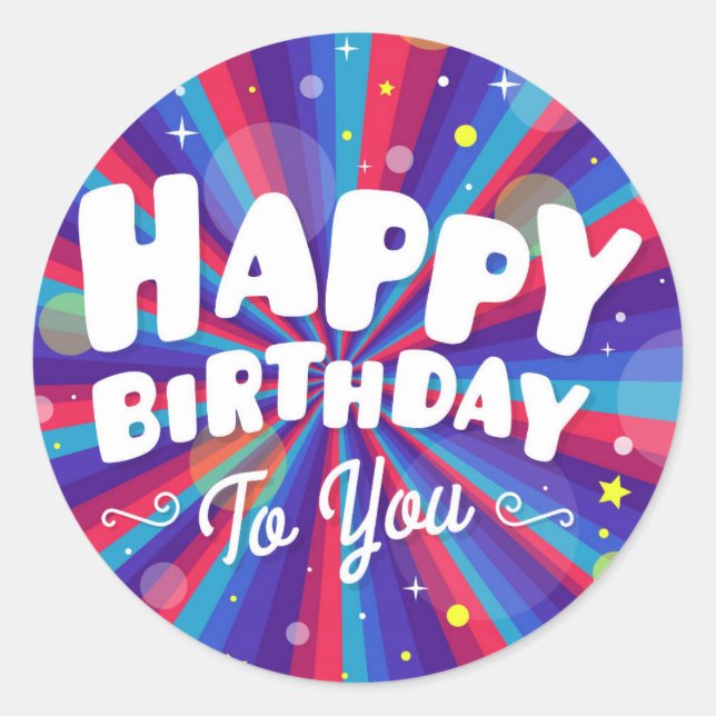 Sticker Rond Joyeux anniversaire (Devant)