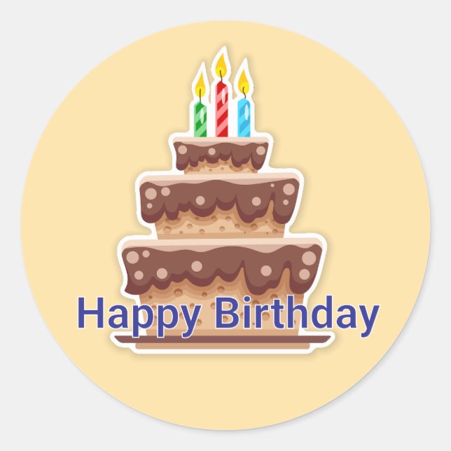 Sticker Rond Joyeux anniversaire (Devant)