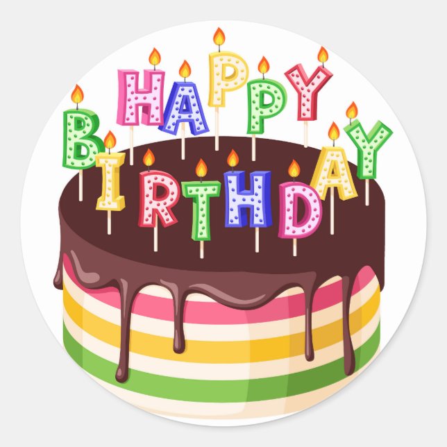 Sticker Rond Joyeux anniversaire (Devant)