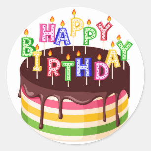 Sticker Rond Joyeux anniversaire