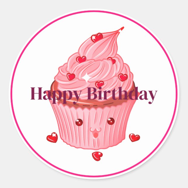 Sticker Rond Joyeux anniversaire (Devant)