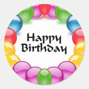 Sticker Rond Joyeux anniversaire