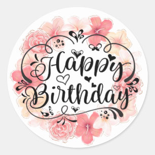 Sticker Rond Joyeux anniversaire