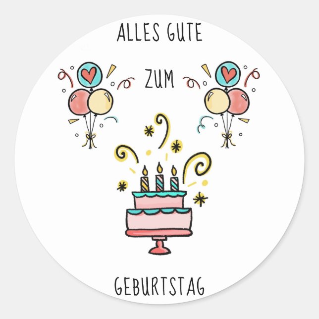 Sticker Rond Joyeux anniversaire (Devant)