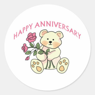 Sticker Rond Joyeux anniversaire