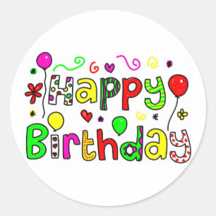 Sticker Rond Joyeux anniversaire
