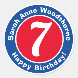 Sticker Rond Joyeux anniversaire avec nom et âge 7