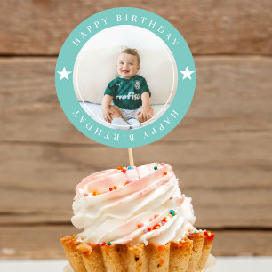Sticker Rond Joyeux Anniversaire Avec Photo