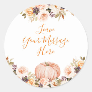 Sticker Rond Joyeux Anniversaire Citrouille Doux Votre Message 