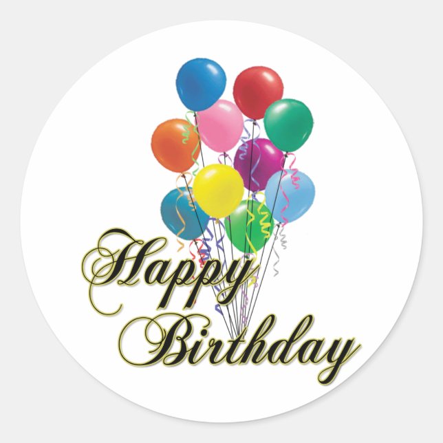 Sticker Rond Joyeux anniversaire - D4 (Devant)