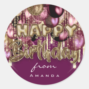 Sticker Rond Joyeux Anniversaire Des Ballons D'OR Bourgogne Sep