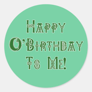 Sticker Rond Joyeux anniversaire du Jour de la Saint Patrick po