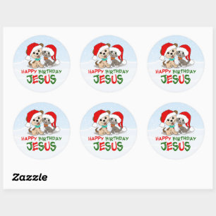 Sticker Rond Joyeux anniversaire Jésus
