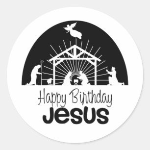 Sticker Rond Joyeux anniversaire Jésus