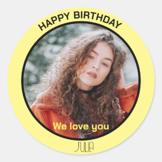 Sticker Rond Joyeux Anniversaire : Joyeux Anniversaire