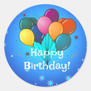 Sticker Rond Joyeux anniversaire...l'heure de la fête !