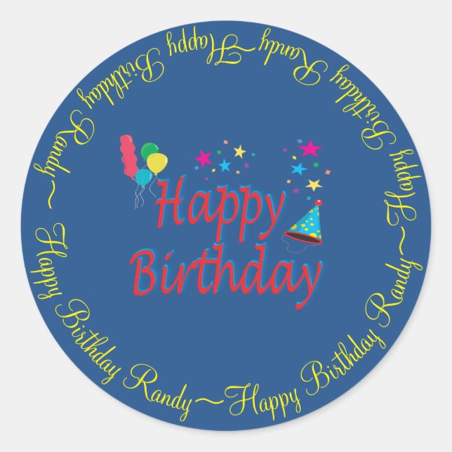 Sticker Rond Joyeux Anniversaire meilleur rapport qualité-prix  (Devant)