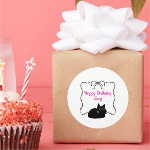 Sticker Rond Joyeux Anniversaire Mignon