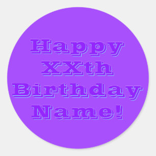 Sticker Rond Joyeux anniversaire modifiable N'importe quel nom